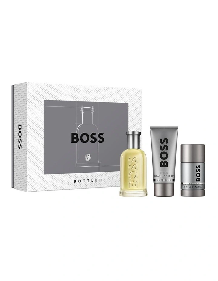 Bottled Eau de Toilette, Shower Gel, and Deodorant Stick for Men Trio Gift Set image 1