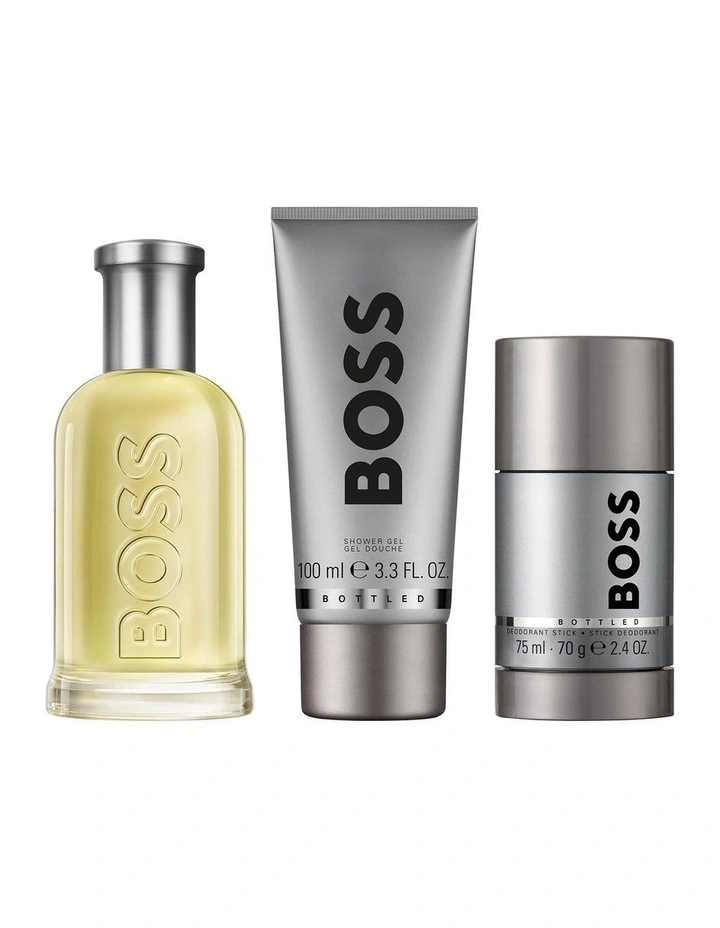 Bottled Eau de Toilette, Shower Gel, and Deodorant Stick for Men Trio Gift Set image 2