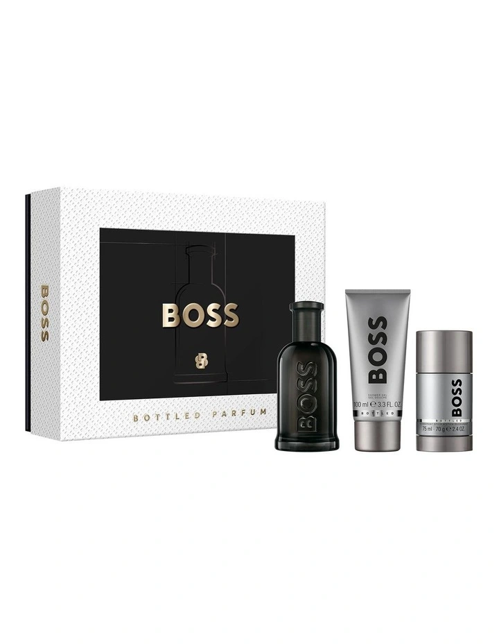 Bottled Parfum, Shower Gel, and Deodorant Stick for Men Trio Gift Set image 1