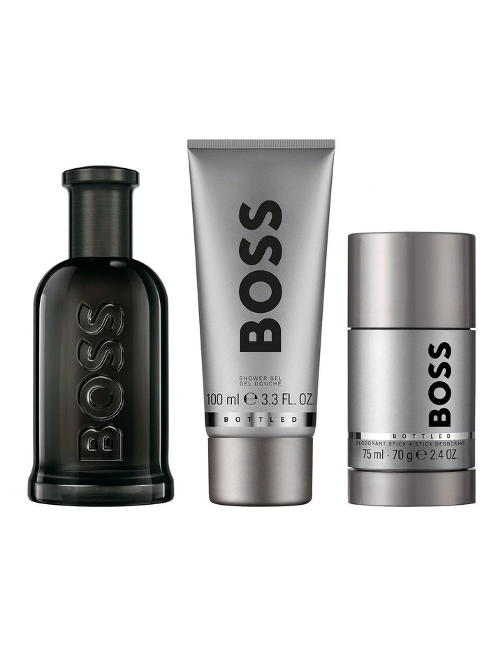 Bottled Parfum, Shower Gel, and Deodorant Stick for Men Trio Gift Set image 2