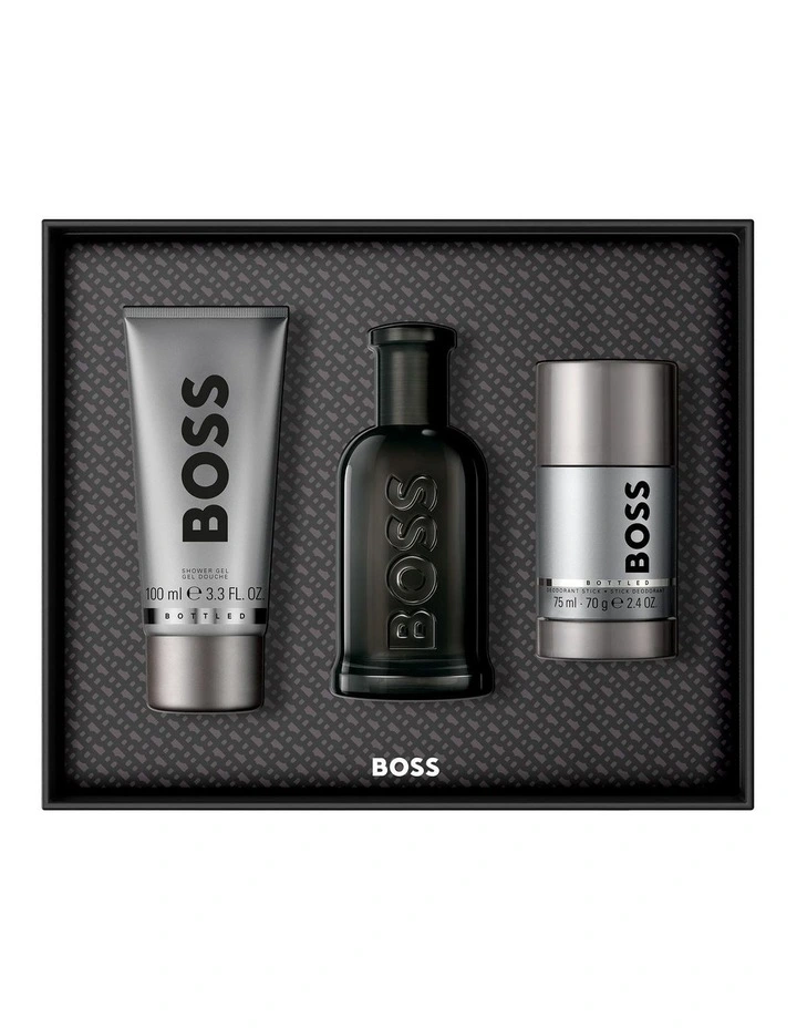 Bottled Parfum, Shower Gel, and Deodorant Stick for Men Trio Gift Set image 3