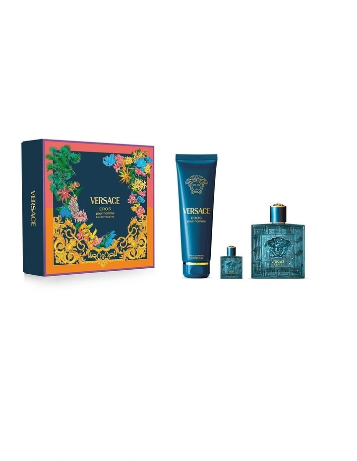 Eros Pour Homme EDT 100ml Set (EDT 100ml & SG 150ml & EDT 5ml) image 1