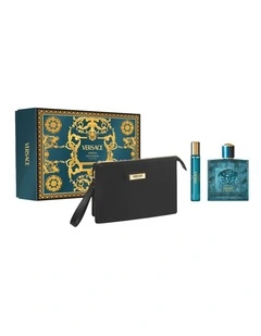 Versace Eros Pour Homme Parfum 100ml Set (Parfum 100ml & TS 10ml  & GWP Pouch)