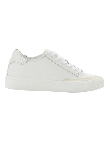 womens white leather platform trainers