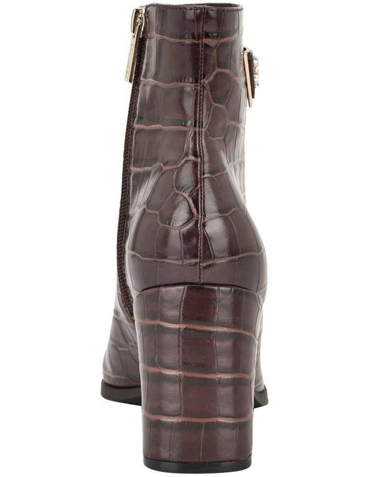 Luseray Croc Ankle Boot in Brown image 4