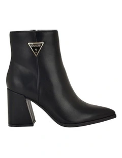 Lusia Heeled Ankle Boot in Black