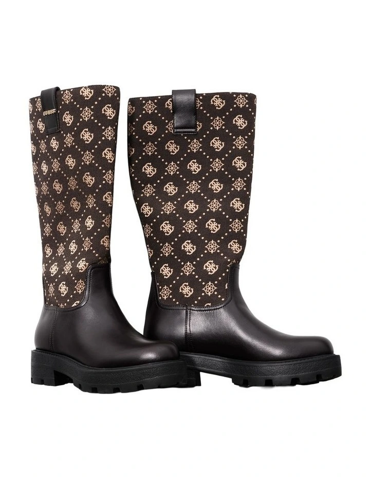 Yannis Logo Boots in Dark Brown image 2