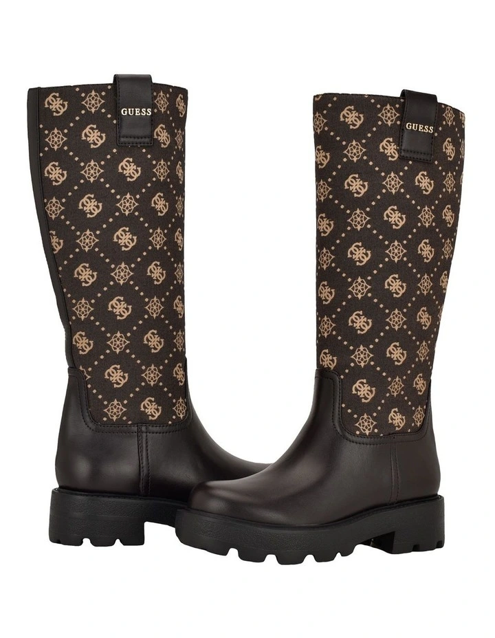 Yannis Logo Boots in Dark Brown image 3