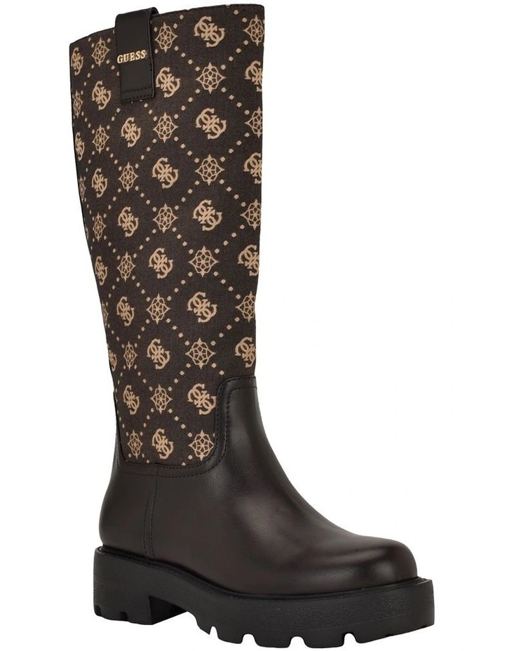 Yannis Logo Boots in Dark Brown image 4