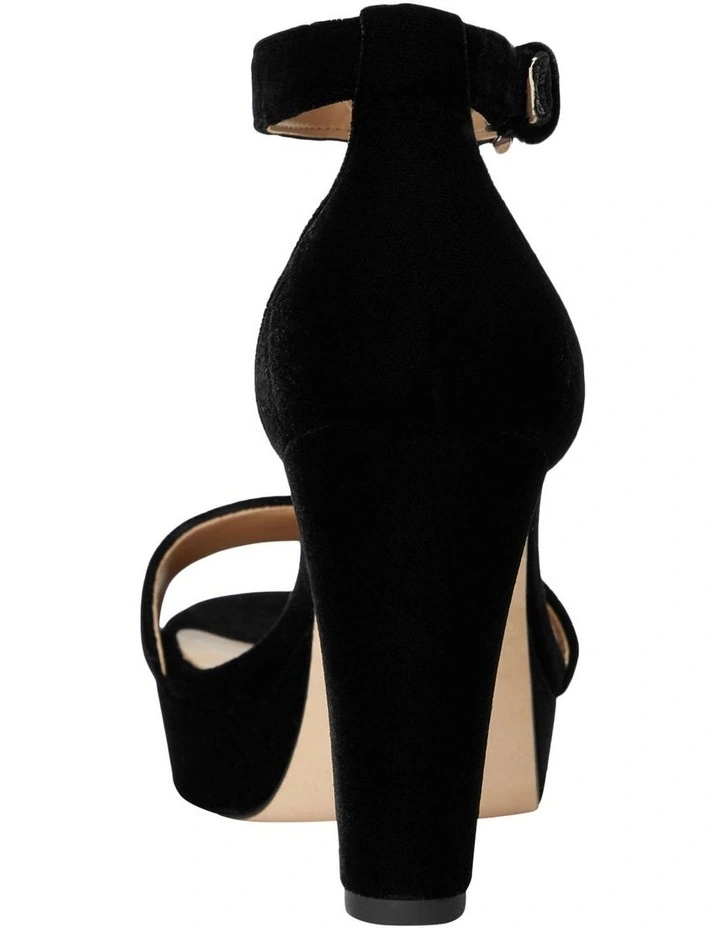 Sylvia Black Velvet Sandal in Black image 2