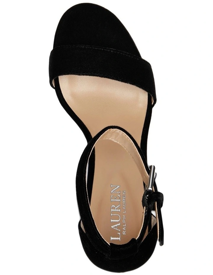 Sylvia Black Velvet Sandal in Black image 4