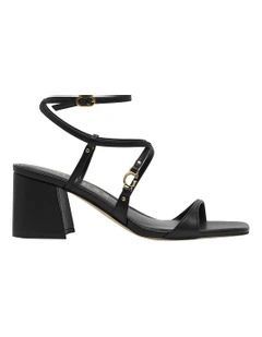 Galeon Strappy Mid Heels in Black