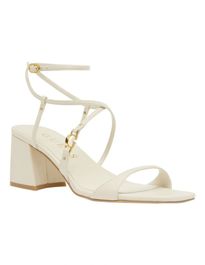 Galeon Strappy Mid Heel in Cream image 2