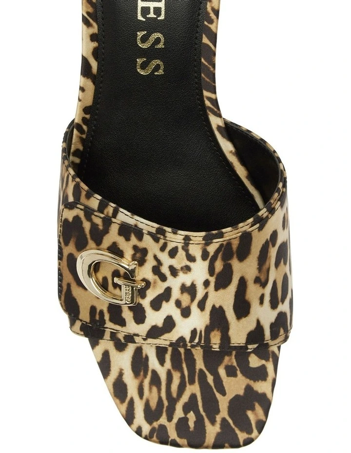 Gallai3 Leopard Mid Heel Mules in Brown image 4