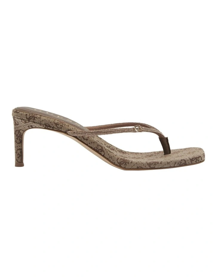 Mayan Diamante Kitten Heels in Brown Latte image 1
