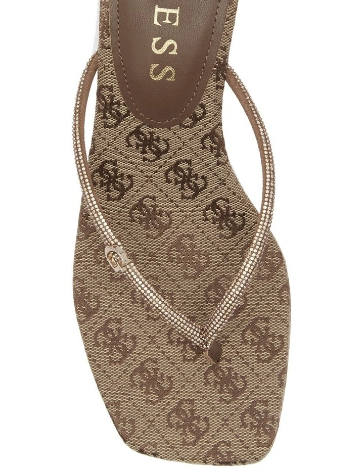 Mayan Diamante Kitten Heels in Brown Latte image 4