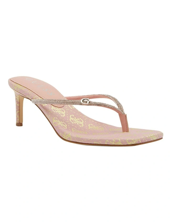 Mayan Diamante Kitten Heels in Pink image 2