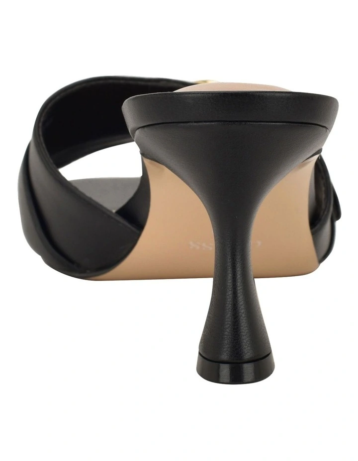 Dittara Mid Heel Mules in Black image 4