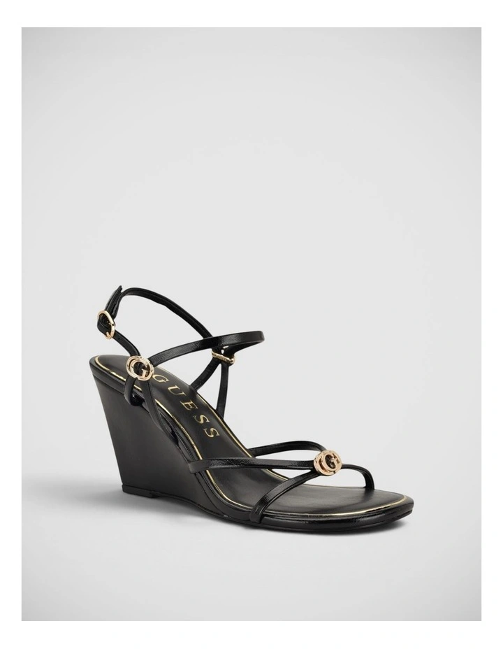 Devve Wedge Sandals in Black image 2