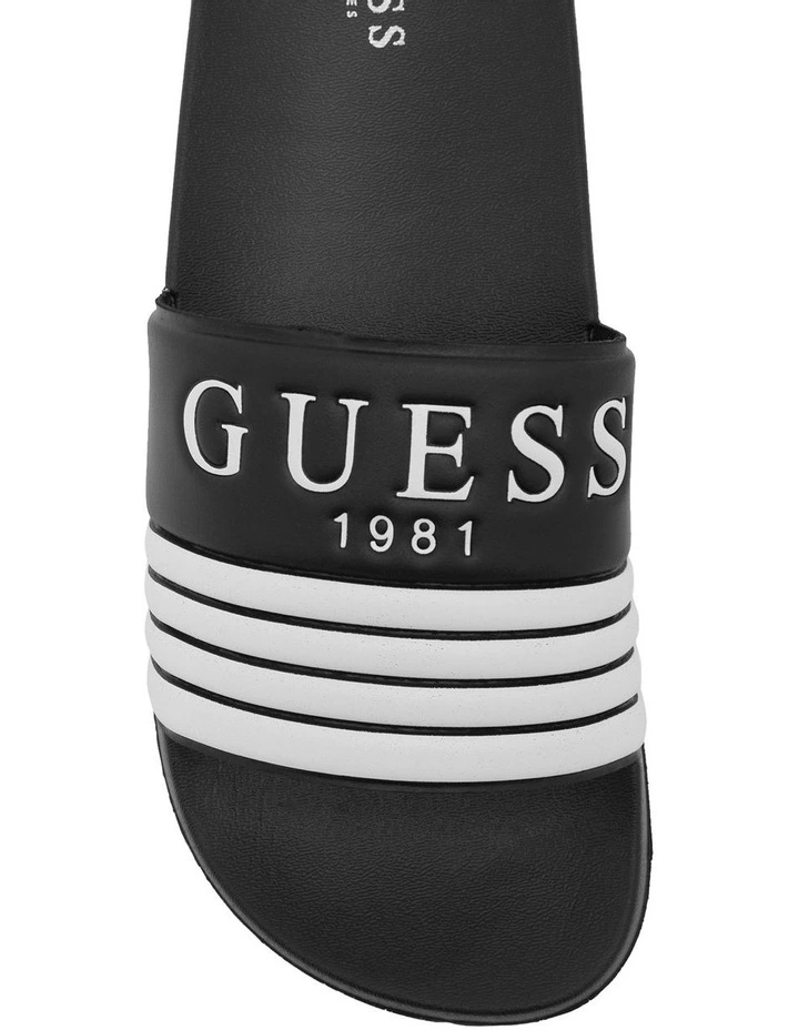 Guess slides black and white clearance