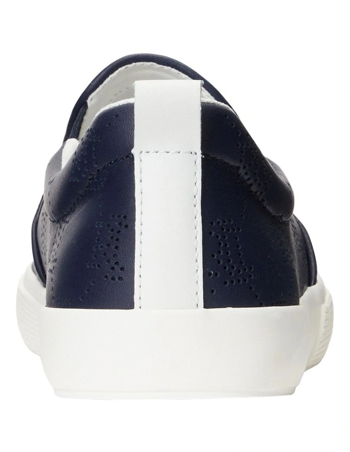 Haddley Logo Leather Slip-On Sneaker in Navy image 4