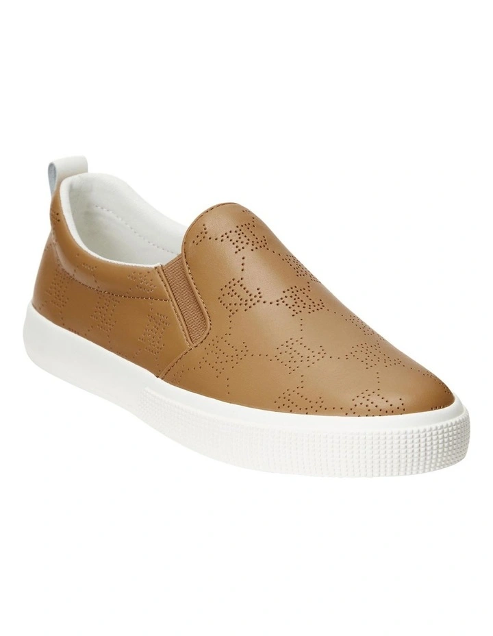 Haddley Logo Leather Slip-On Sneaker in Tan image 2