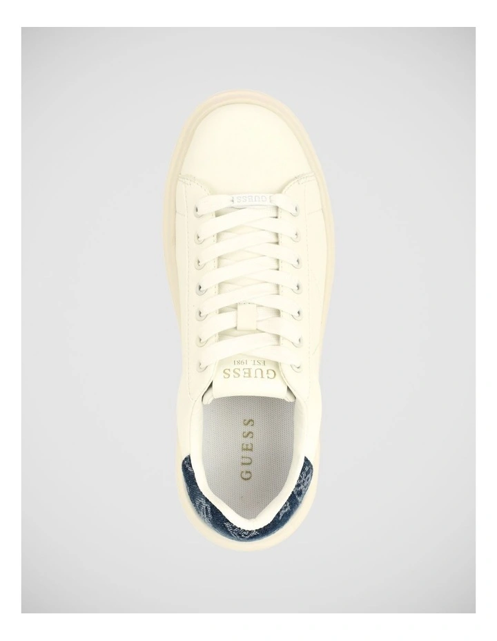 Elbina14 Sneakers in White Blue Denim image 3