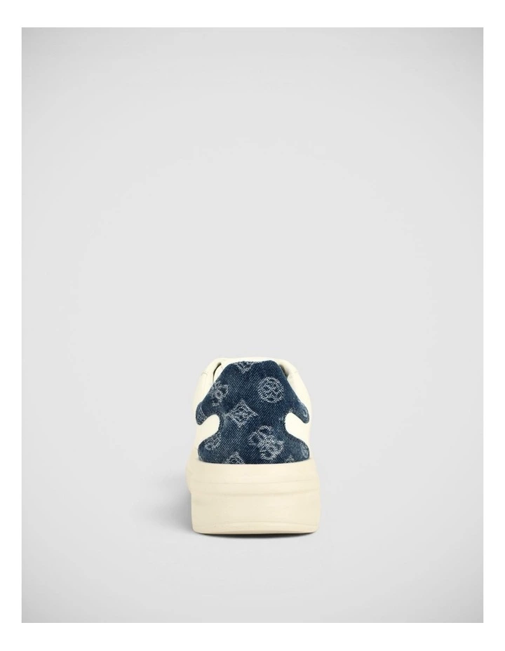 Elbina14 Sneakers in White Blue Denim image 5