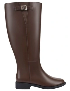 Garfield Wide Calf Tall Boot in Chocolate Brown