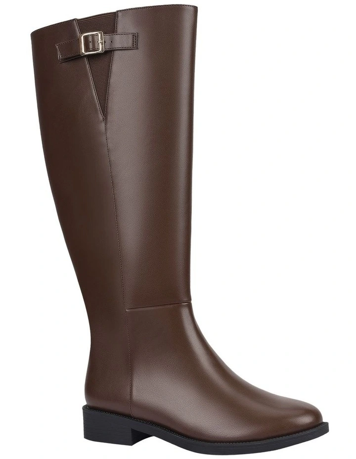 Garfield Wide Calf Tall Boot in Chocolate Brown image 2