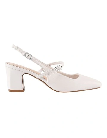 Lolita Slingback Block Heels in Chalk