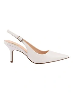 Shayley Slingback Stilettos in Chalk White