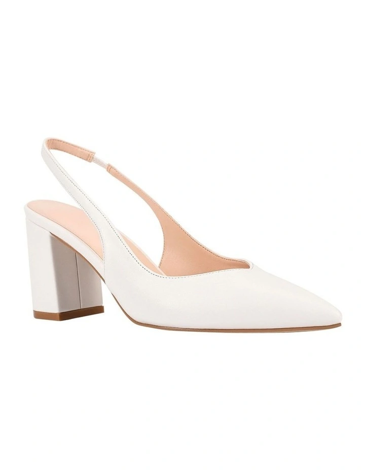 Elisha Slingback Block Heels in Chalk White image 2