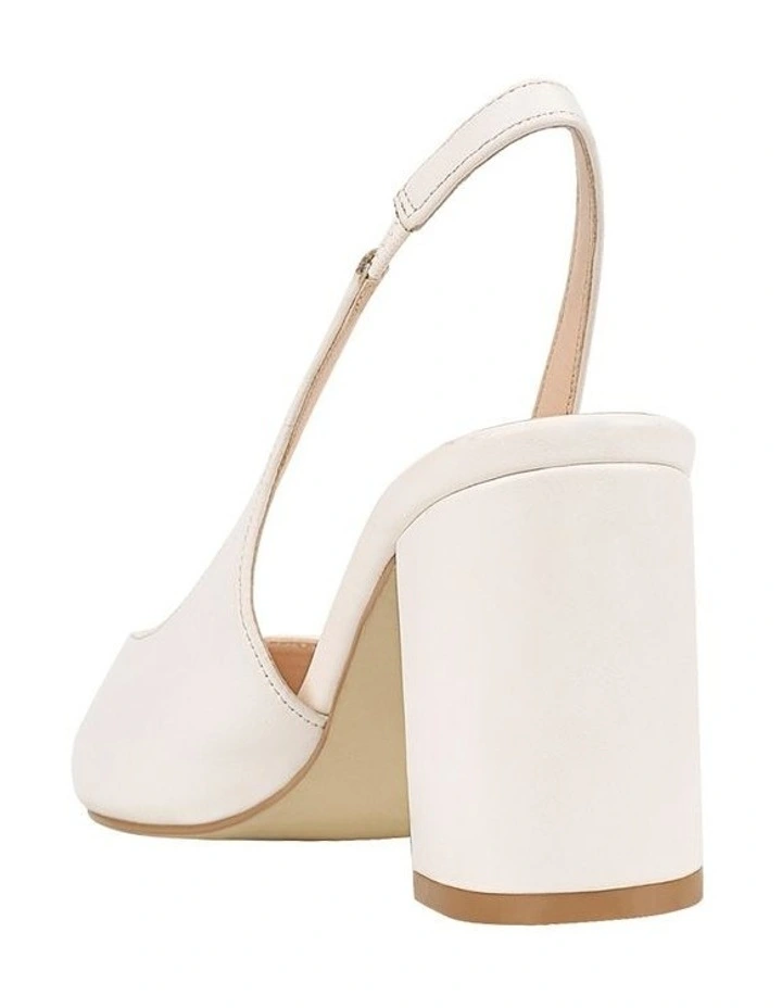 Elisha Slingback Block Heels in Chalk White image 4