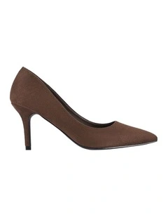 Lewis Stiletto Heel Pump in Chocolate Brown Micro