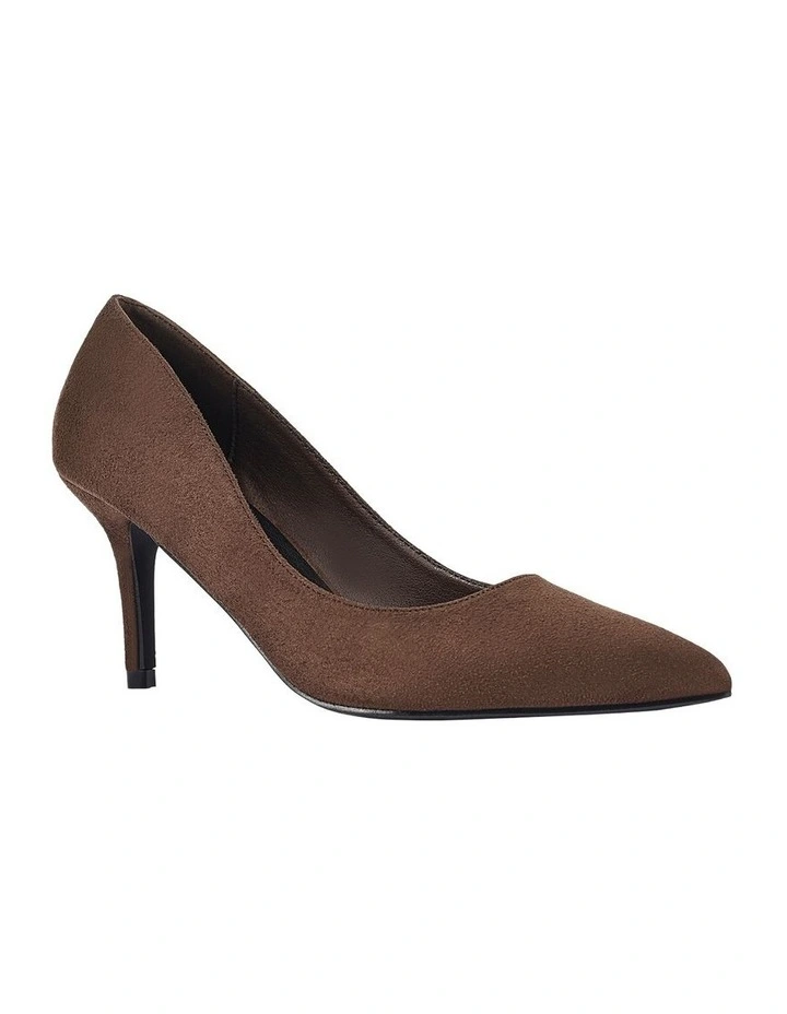 Lewis Stiletto Heel Pump in Chocolate Brown Micro image 2