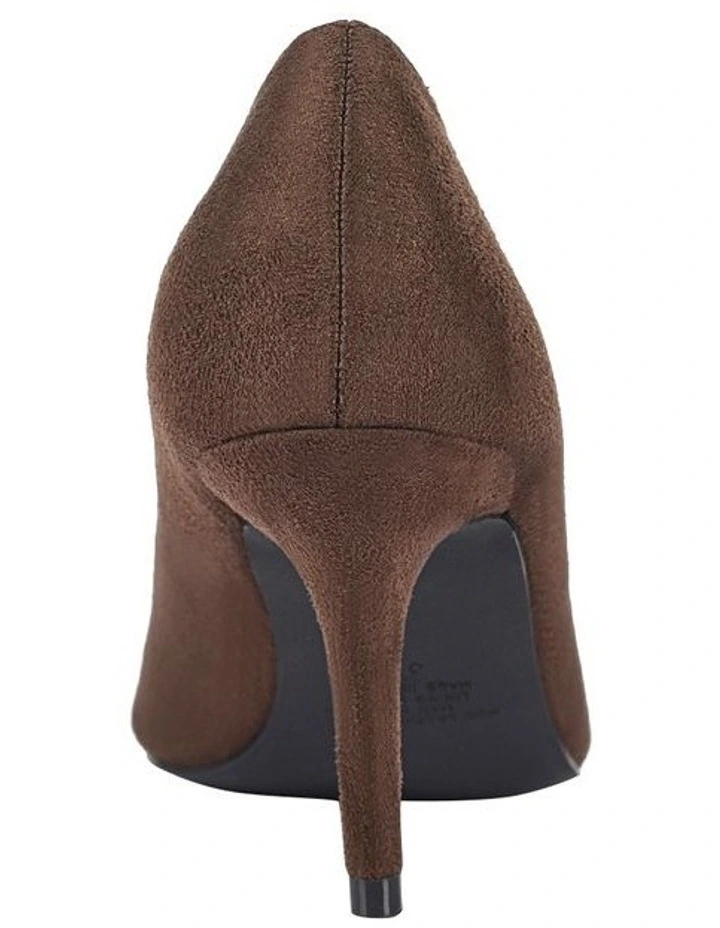 Lewis Stiletto Heel Pump in Chocolate Brown Micro image 3