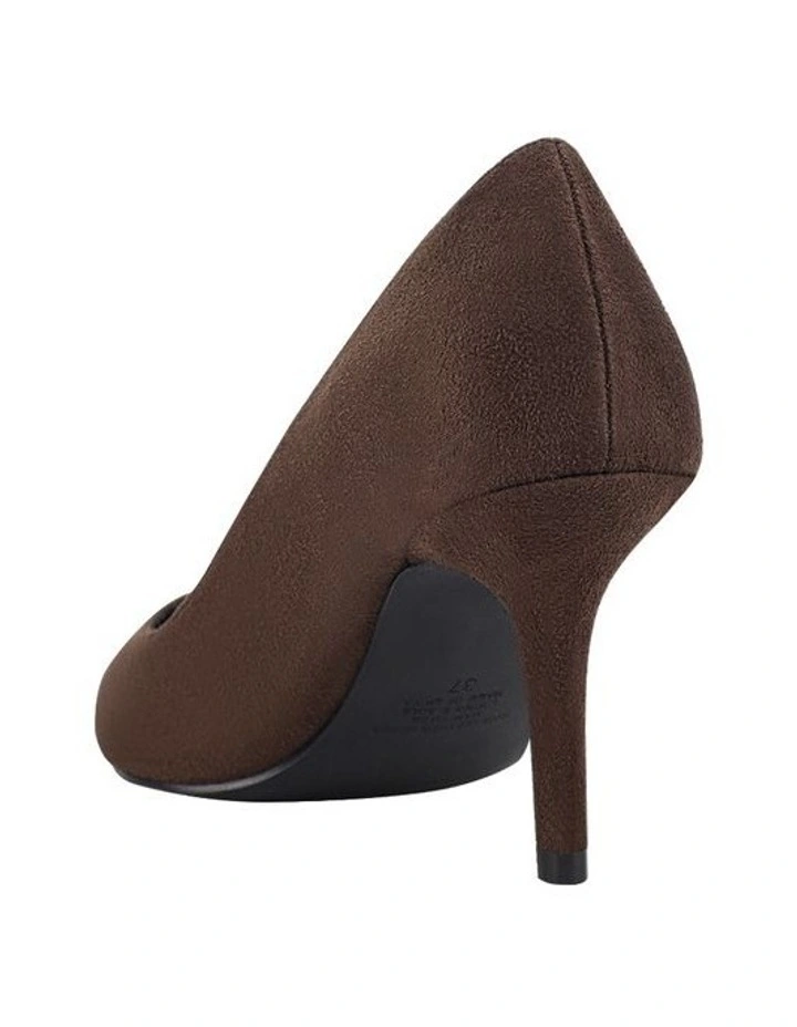 Lewis Stiletto Heel Pump in Chocolate Brown Micro image 4