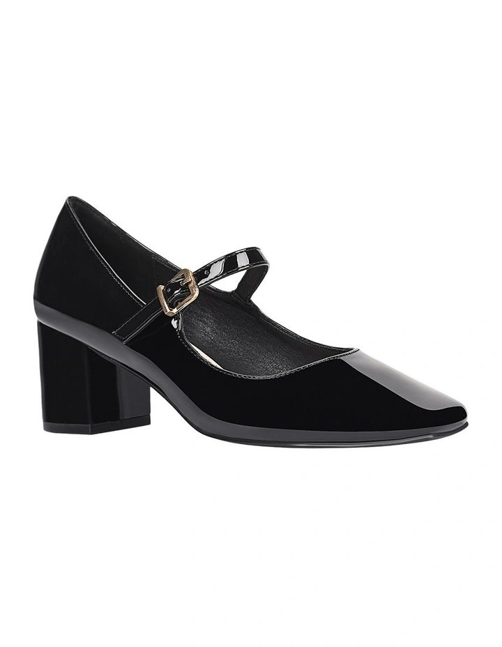 Riley Mary-Jane Block Heels in Black Patent image 2