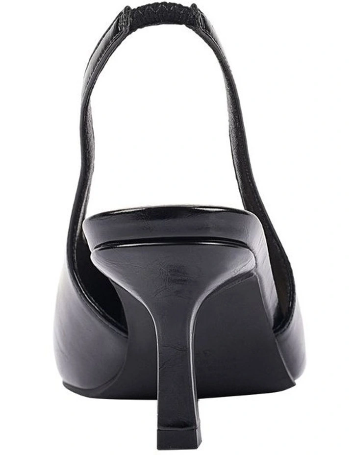 Lockwood Sling Back Stilettos Heels in Black Crinkle image 3