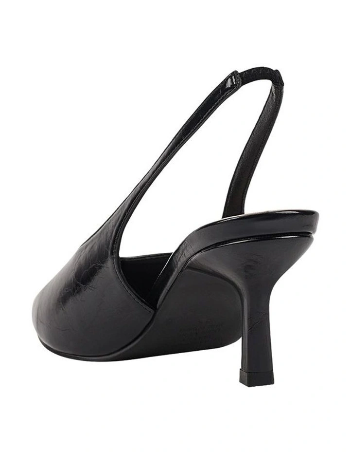Lockwood Sling Back Stilettos Heels in Black Crinkle image 5