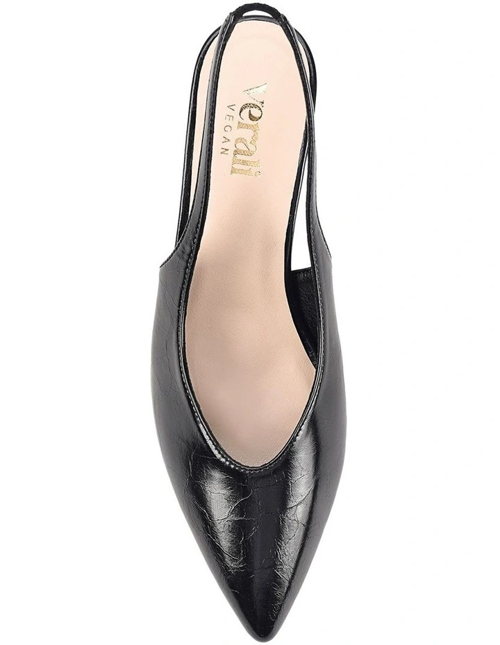 Lockwood Sling Back Stilettos Heels in Black Crinkle image 5