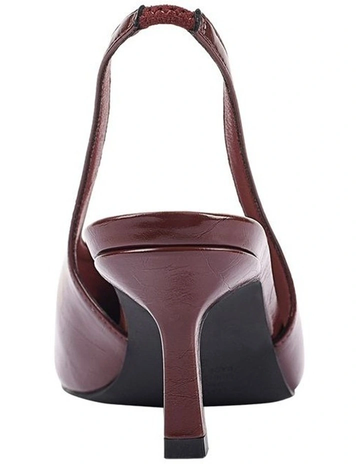 Lockwood Sling Back Stilettos in Berry Red Crinkle image 3
