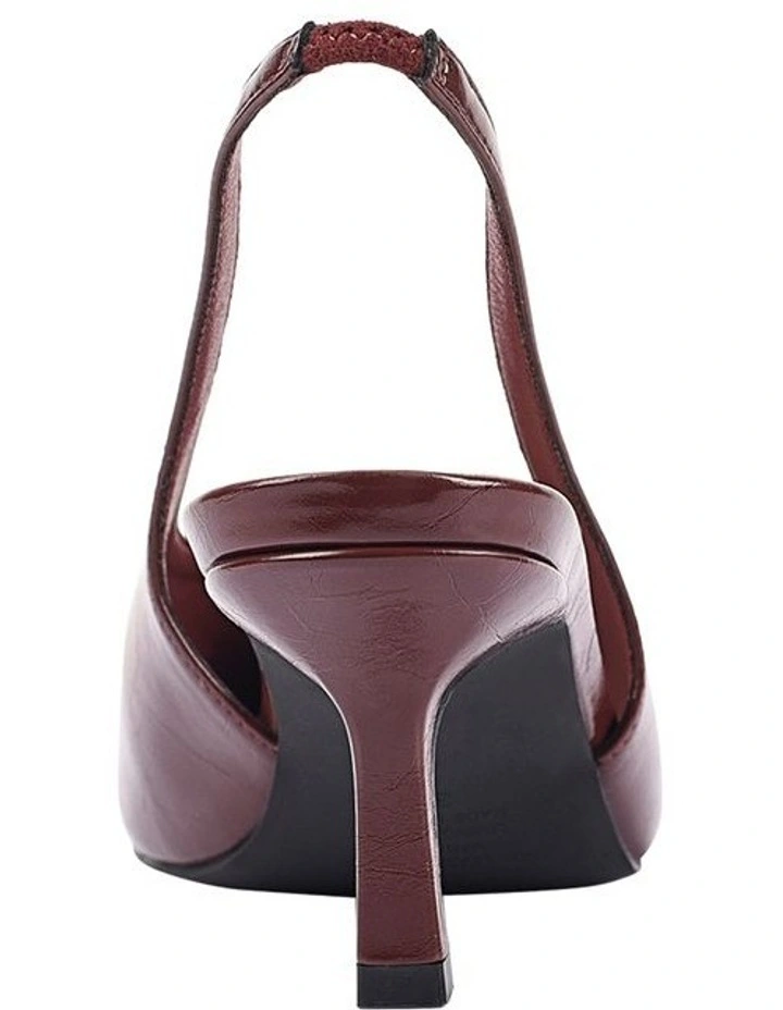 Lockwood Sling Back Stilettos in Berry Red Crinkle image 4