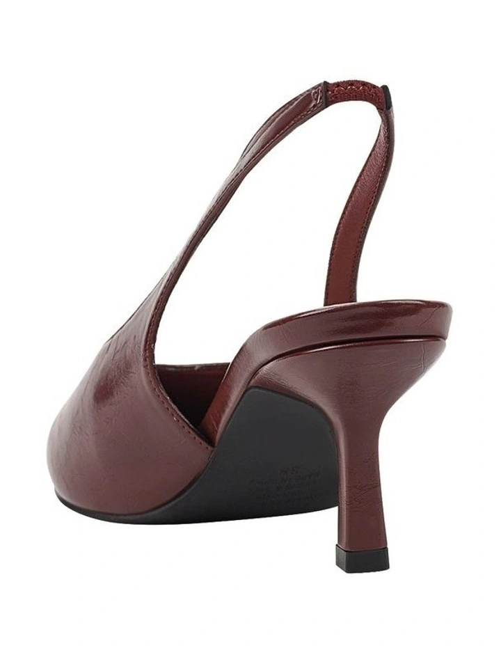 Lockwood Sling Back Stilettos in Berry Red Crinkle image 4