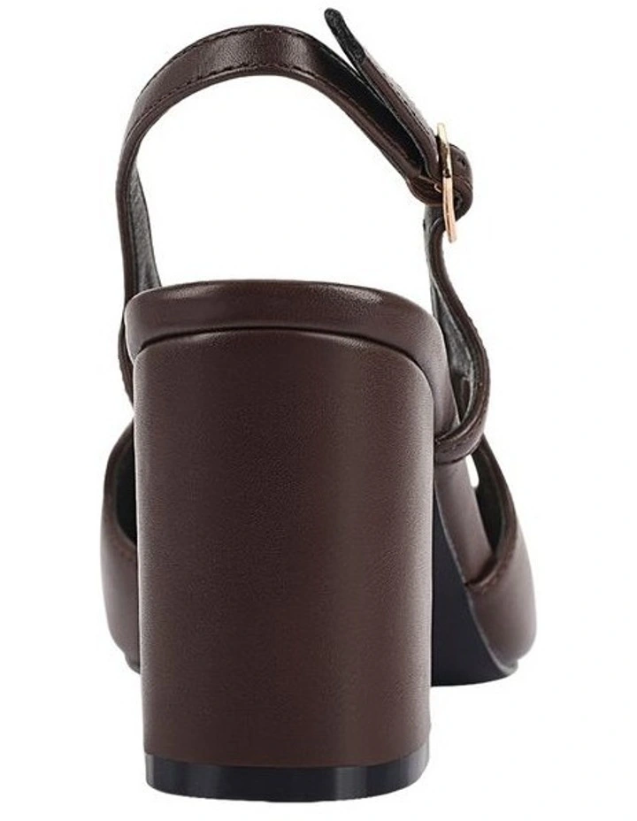 Elton Slingback Block Heels in Chocolate Brown image 3