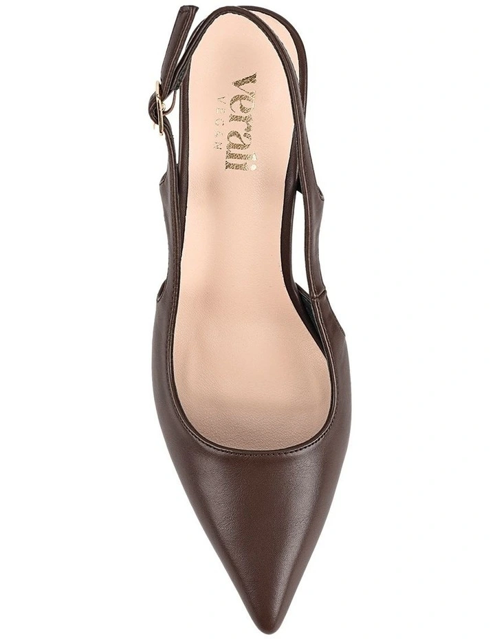 Elton Slingback Block Heels in Chocolate Brown image 5