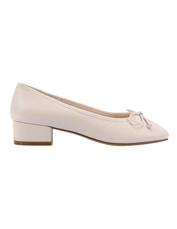 Minnie Ballet Block Heels in Bone White image 1