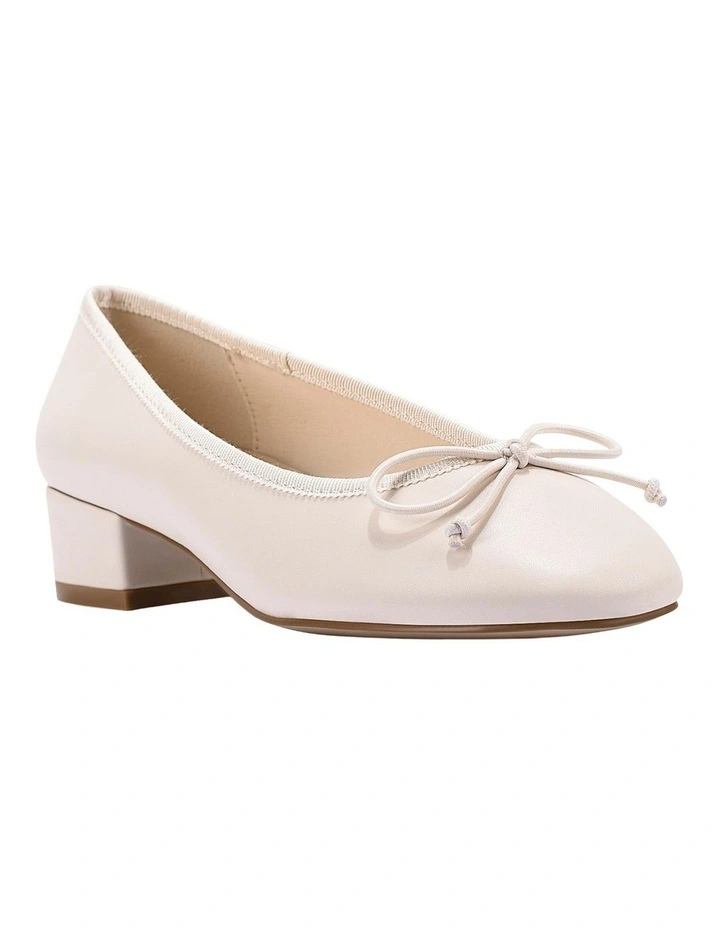 Minnie Ballet Block Heels in Bone White image 2
