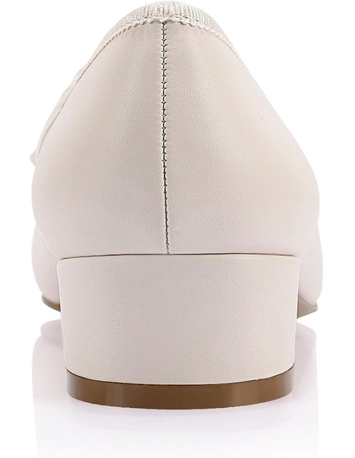 Minnie Ballet Block Heels in Bone White image 3